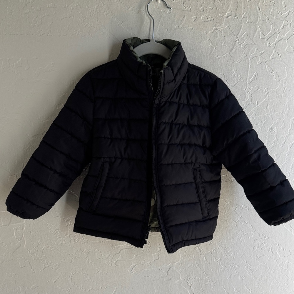 Gap Kids Black/Dino Camo reversible Puffer Jacket